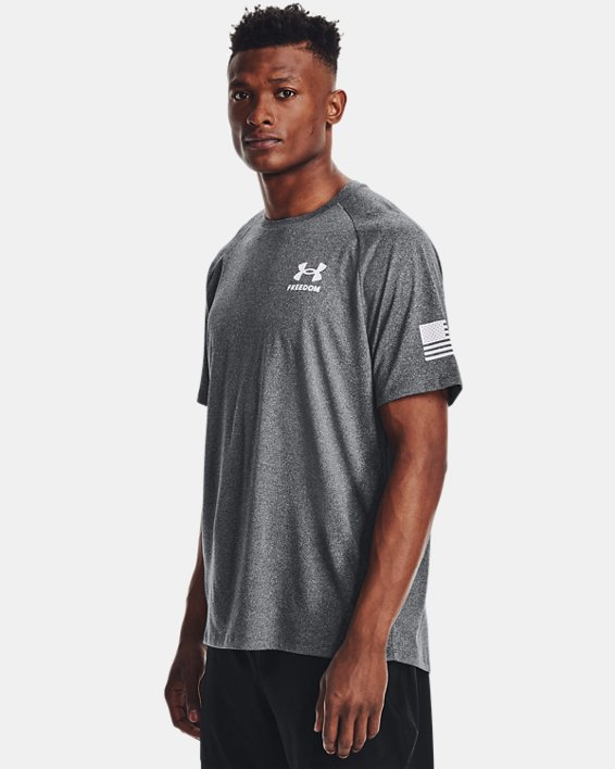 Men's UA Tech™ Freedom Short Sleeve T-Shirt, Black, pdpMainDesktop image number 0